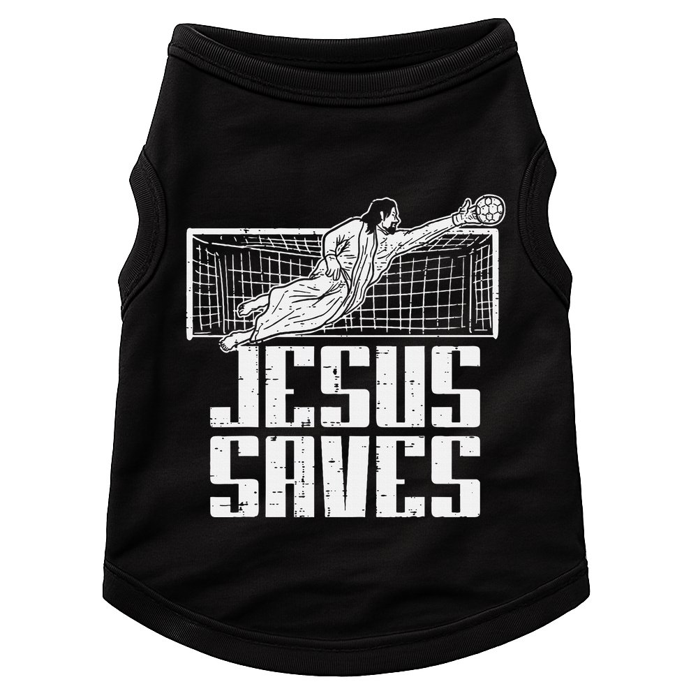 Jesus Saves Soccer Football Christian Goalie Goalkeeper Doggie Tank