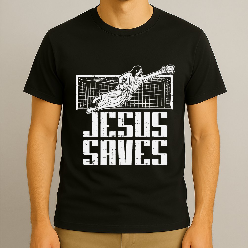 Jesus Saves Soccer Football Christian Goalie Goalkeeper T-Shirt