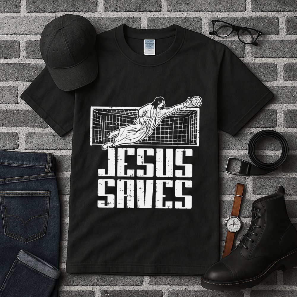 Jesus Saves Soccer Football Christian Goalie Goalkeeper Tall T-Shirt
