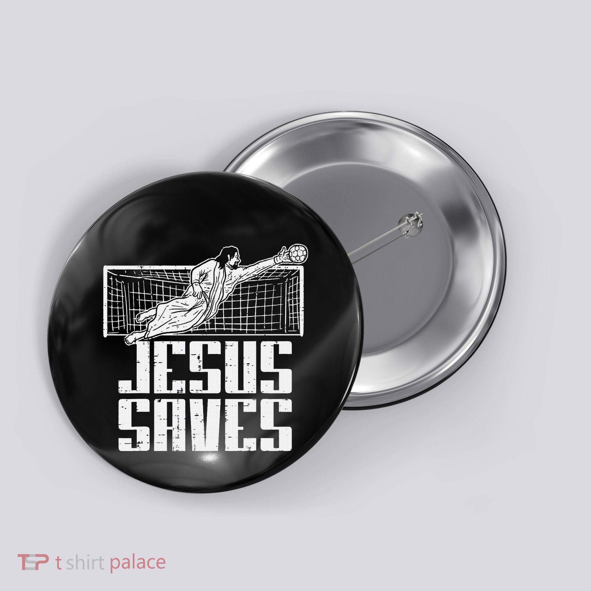 Jesus Saves Soccer Football Christian Goalie Goalkeeper Button