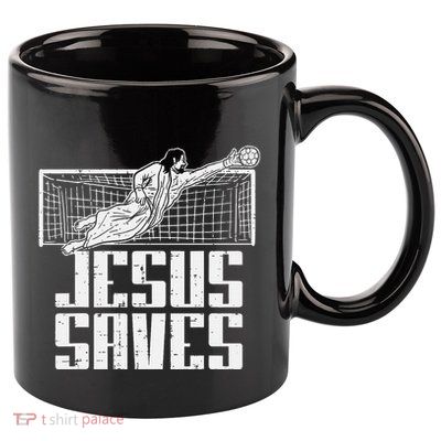 Jesus Saves Soccer Football Christian Goalie Goalkeeper 11oz C Handle Ceramic Mug