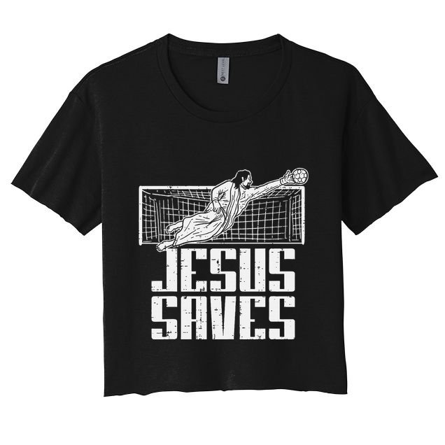 Jesus Saves Soccer Football Christian Goalie Goalkeeper Crop Top