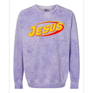 Jesus Sports Style Logo Colorblast Crewneck Sweatshirt