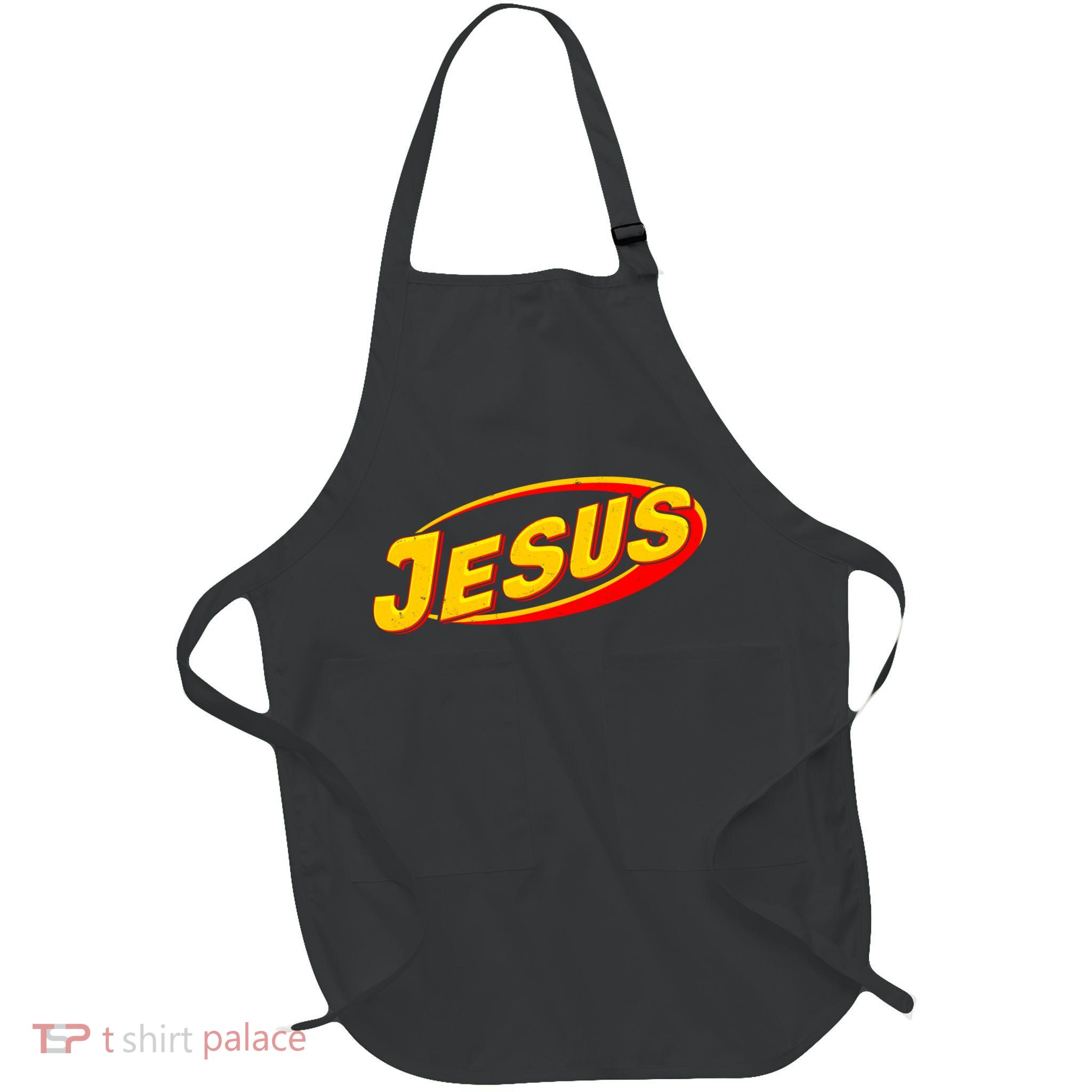 Jesus Sports Style Logo Full-Length Apron With Pockets