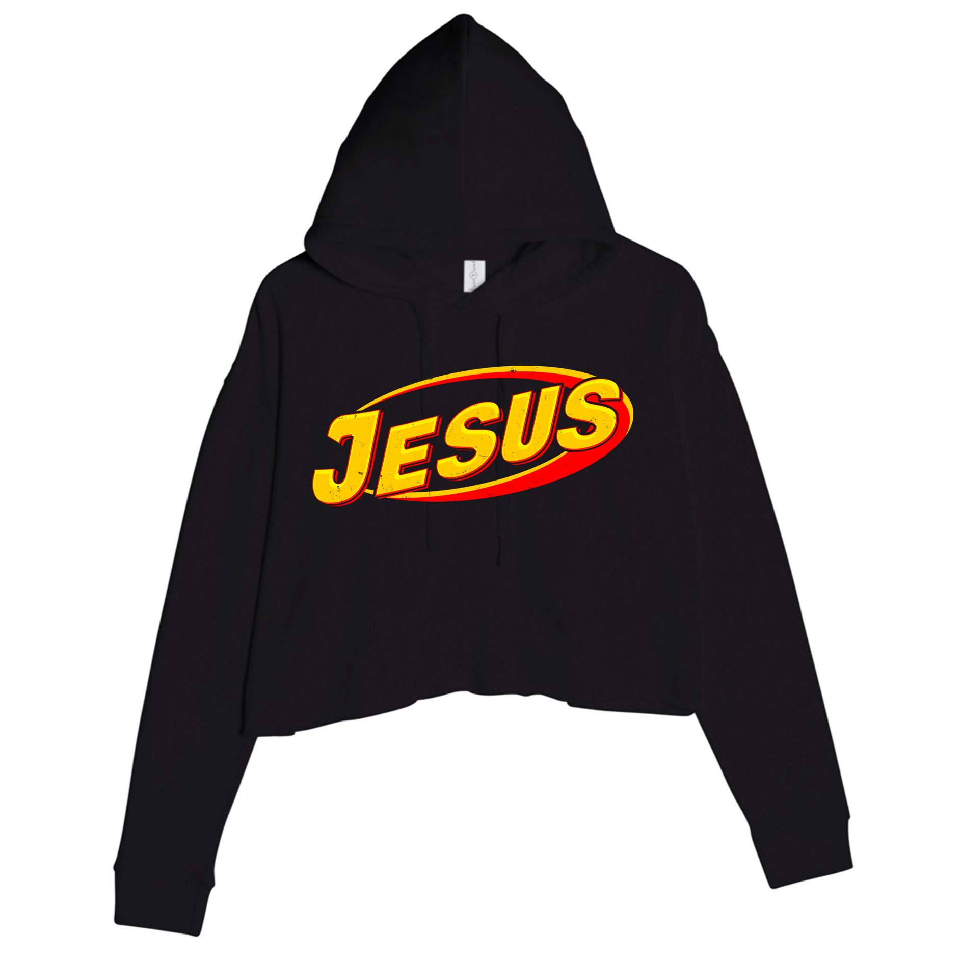 Jesus Sports Style Logo Crop Fleece Hoodie