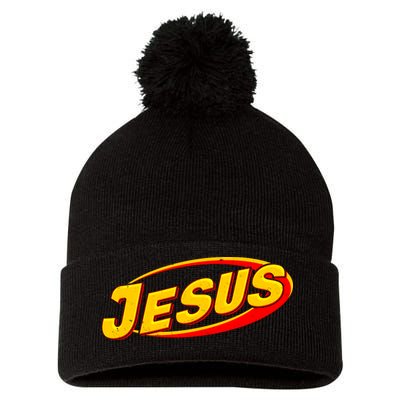 Jesus Sports Style Logo Pom Pom 12in Knit Beanie