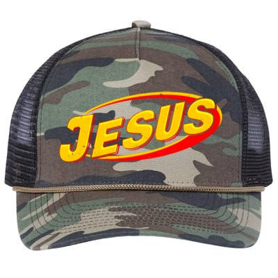 Jesus Sports Style Logo Retro Rope Trucker Hat Cap