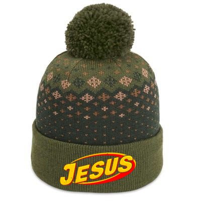 Jesus Sports Style Logo The Baniff Cuffed Pom Beanie