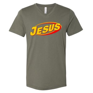 Jesus Sports Style Logo V-Neck T-Shirt