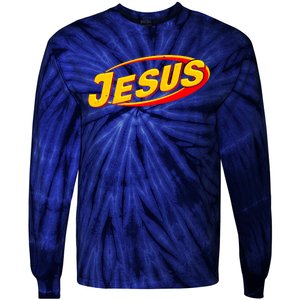 Jesus Sports Style Logo Tie-Dye Long Sleeve Shirt