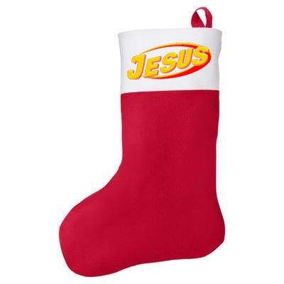 Jesus Sports Style Logo Felt Holiday Christmas Stocking