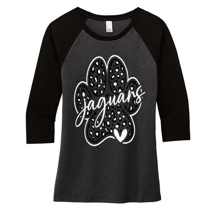 Jaguars School Spirit Team Pride Back To School Women's Tri-Blend 3/4-Sleeve Raglan Shirt