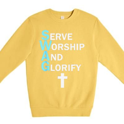 Jesus SWAG Serve Worship And Glorify Faith Religious Premium Crewneck Sweatshirt