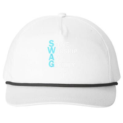 Jesus SWAG Serve Worship And Glorify Faith Religious Snapback Five-Panel Rope Hat