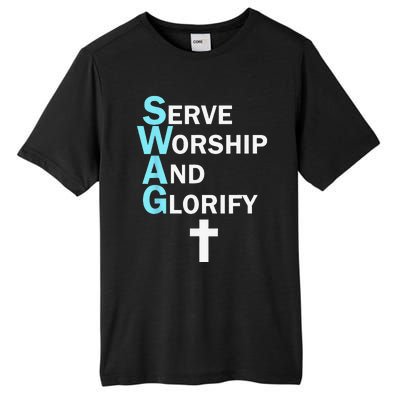 Jesus SWAG Serve Worship And Glorify Faith Religious Tall Fusion ChromaSoft Performance T-Shirt