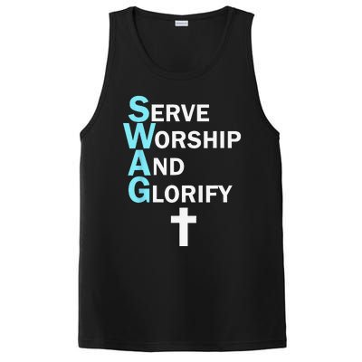 Jesus SWAG Serve Worship And Glorify Faith Religious PosiCharge Competitor Tank