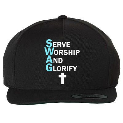 Jesus SWAG Serve Worship And Glorify Faith Religious Wool Snapback Cap