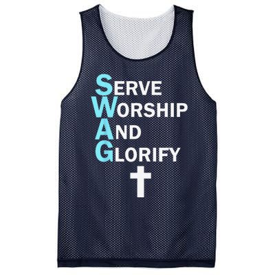 Jesus SWAG Serve Worship And Glorify Faith Religious Mesh Reversible Basketball Jersey Tank