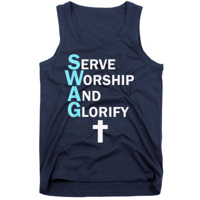 Jesus SWAG Serve Worship And Glorify Faith Religious Tank Top