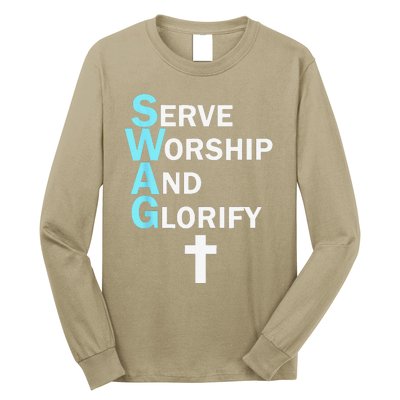 Jesus SWAG Serve Worship And Glorify Faith Religious Long Sleeve Shirt