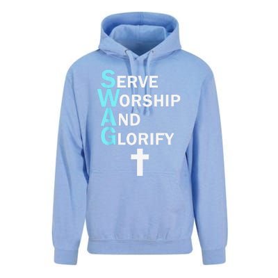 Jesus SWAG Serve Worship And Glorify Faith Religious Unisex Surf Hoodie