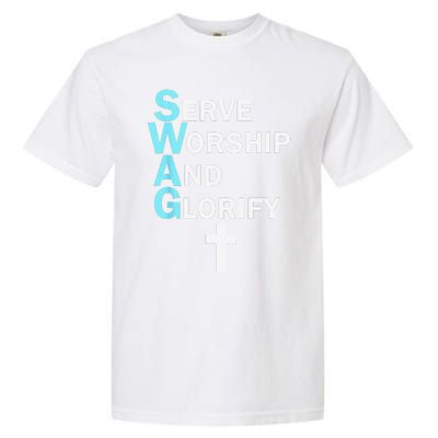 Jesus SWAG Serve Worship And Glorify Faith Religious Garment-Dyed Heavyweight T-Shirt