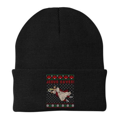 Jesus Saves Soccer Goal Keeper Ugly Christmas Sweater Gift Beanie