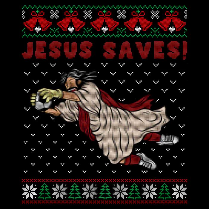 Jesus Saves Soccer Goal Keeper Ugly Christmas Sweater Gift Flat Bill Trucker Hat