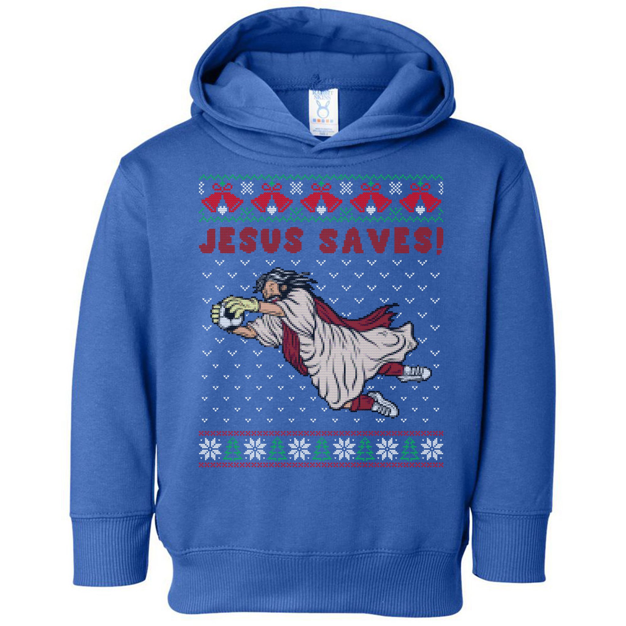 Jesus Saves Soccer Goal Keeper Ugly Christmas Sweater Gift Toddler Hoodie