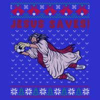 Jesus Saves Soccer Goal Keeper Ugly Christmas Sweater Gift Womens T-Shirt