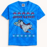 Jesus Saves Soccer Goal Keeper Ugly Christmas Sweater Gift Kids Tie-Dye T-Shirt