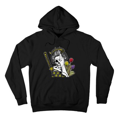 Japanese Skeleton Samurai Geisha Hoodie