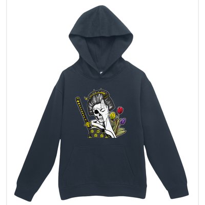 Japanese Skeleton Samurai Geisha Urban Pullover Hoodie