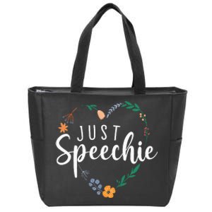 Just Speechie Speech Language Pathologist SLP Therapist Gift Zip Tote Bag