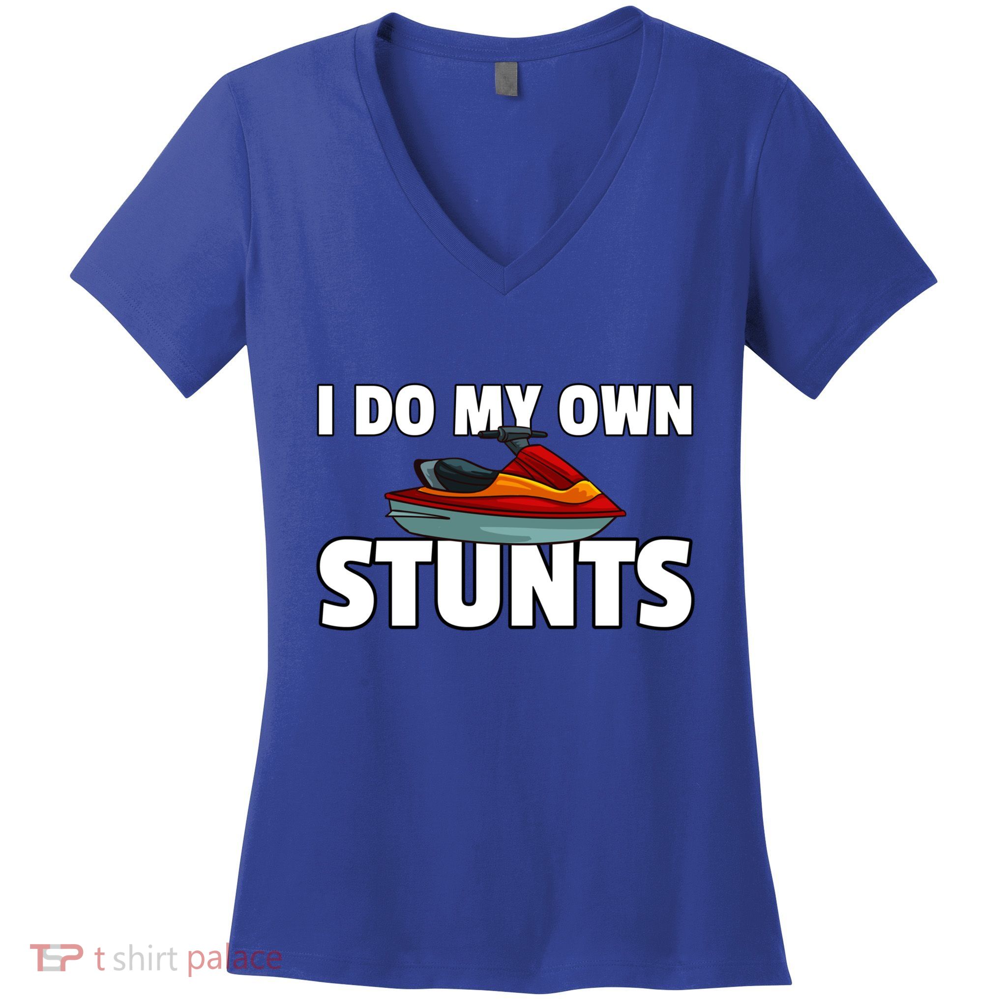 Jet Ski Stunts Gift Jet Skiing Skier Driver Water Sport Gift Women's V-Neck T-Shirt