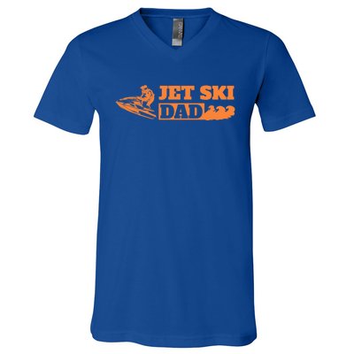 Jet Ski Skier Skiing Water Sports Father Gift Jet Ski Dad Great Gift V-Neck T-Shirt