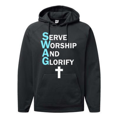 Jesus Swag Serve Worship And Glorify Faith Religious Performance Fleece Hoodie