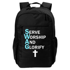 Jesus Swag Serve Worship And Glorify Faith Religious Daily Commute Backpack