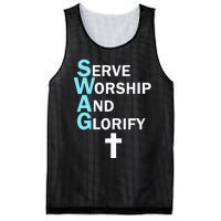 Jesus Swag Serve Worship And Glorify Faith Religious Mesh Reversible Basketball Jersey Tank