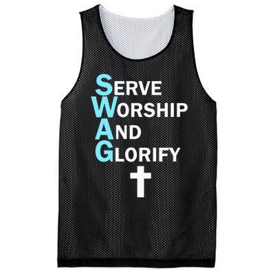 Jesus Swag Serve Worship And Glorify Faith Religious Mesh Reversible Basketball Jersey Tank