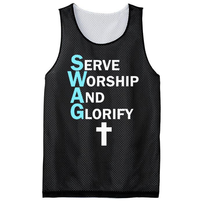 Jesus Swag Serve Worship And Glorify Faith Religious Mesh Reversible Basketball Jersey Tank