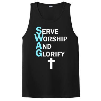 Jesus Swag Serve Worship And Glorify Faith Religious PosiCharge Competitor Tank