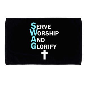 Jesus Swag Serve Worship And Glorify Faith Religious Microfiber Hand Towel