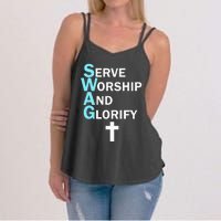 Jesus Swag Serve Worship And Glorify Faith Religious Women's Strappy Tank