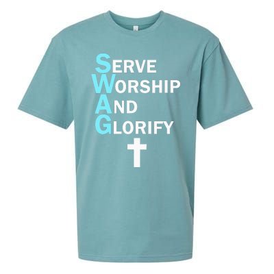 Jesus Swag Serve Worship And Glorify Faith Religious Sueded Cloud Jersey T-Shirt