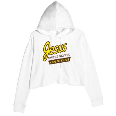 Jesus Sweet Savior King Of Kings Christian Faith Crop Fleece Hoodie