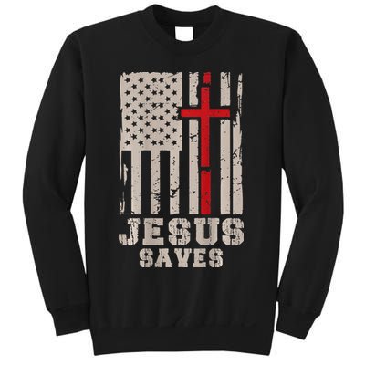 Jesus Saves S Christian Faith Cross Graphic Sweatshirt