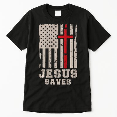 Jesus Saves S Christian Faith Cross Graphic Tall T-Shirt