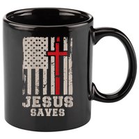 Jesus Saves S Christian Faith Cross Graphic 11oz C Handle Ceramic Mug