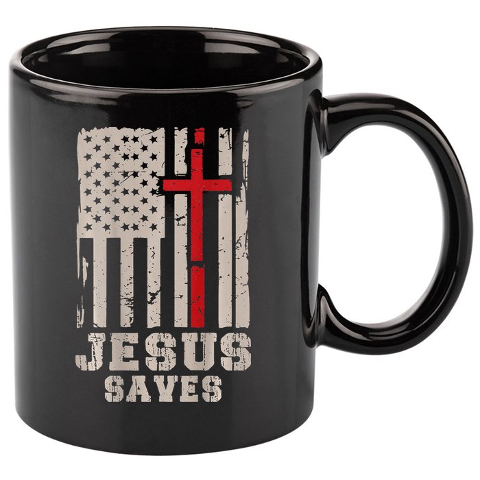 Jesus Saves S Christian Faith Cross Graphic 11oz C Handle Ceramic Mug